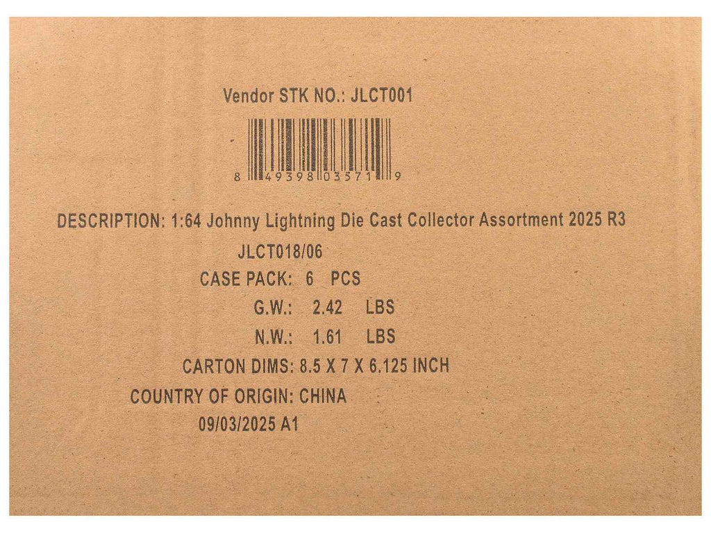 Johnny Lightning Collector's Tin 2025 Set of 6 Cars Release 3 Limited Edition 1/64 Diecast Model Cars by Johnny Lightning