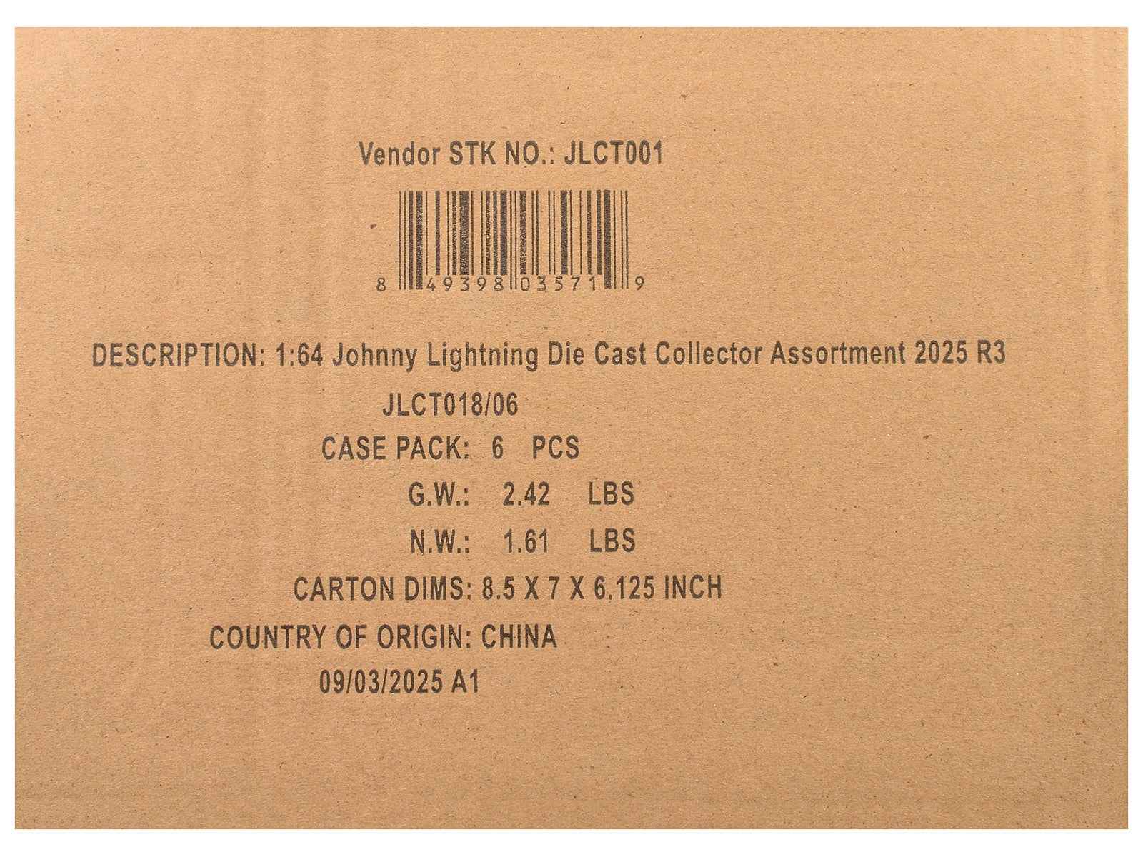 Johnny Lightning Collector's Tin 2025 Set of 6 Cars Release 3 Limited Edition 1/64 Diecast Model Cars by Johnny Lightning