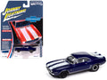 1969 Chevrolet Camaro Z28 Blue Metallic with White Stripes and Interior "Muscle Cars USA" Series 1/64 Diecast Model Car by Johnny Lightning