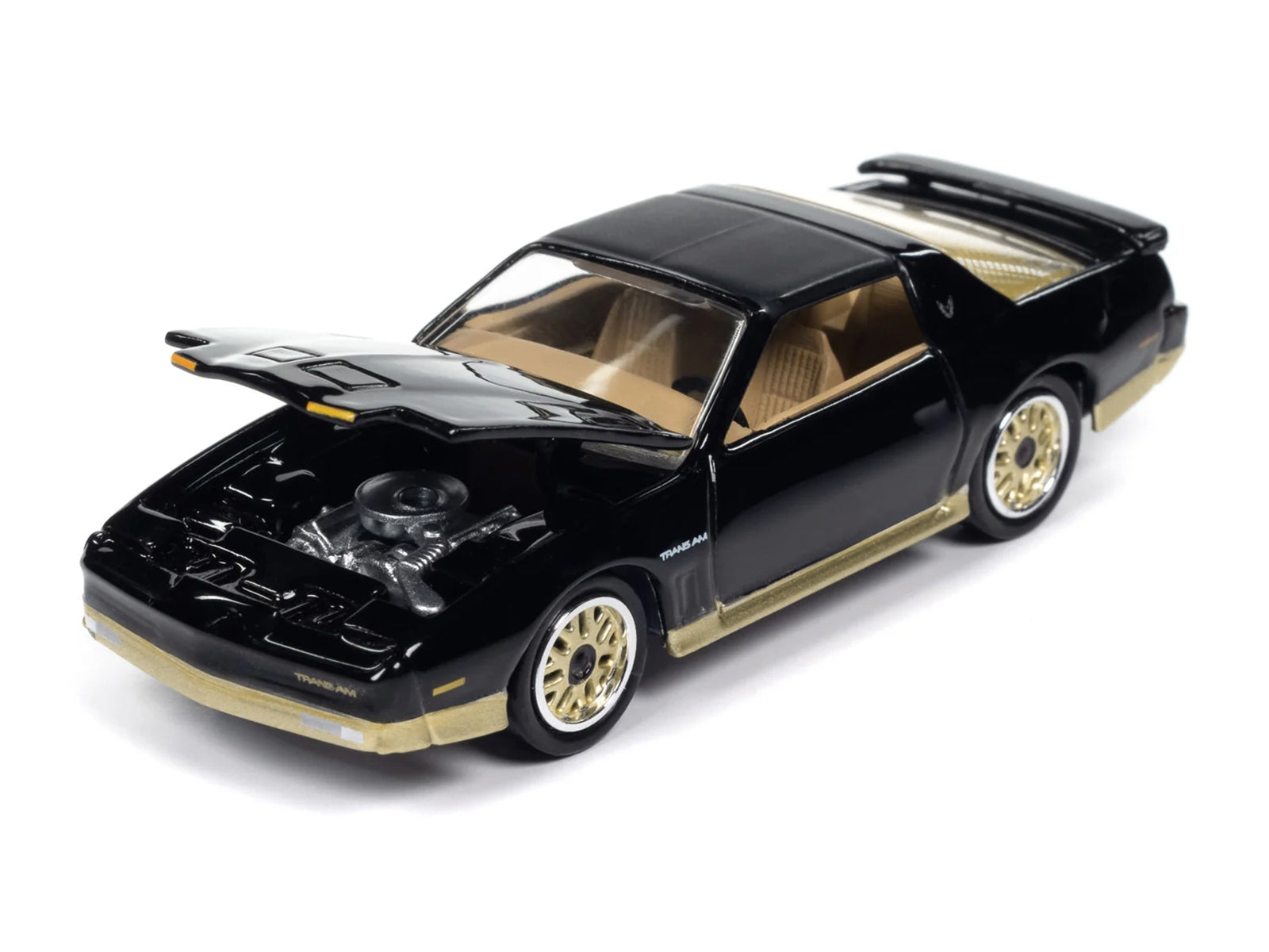 1986 Pontiac Firebird T/A Black with Champagne Gold Accents "Muscle Cars USA" Series 1/64 Diecast Model Car by Johnny Lightning