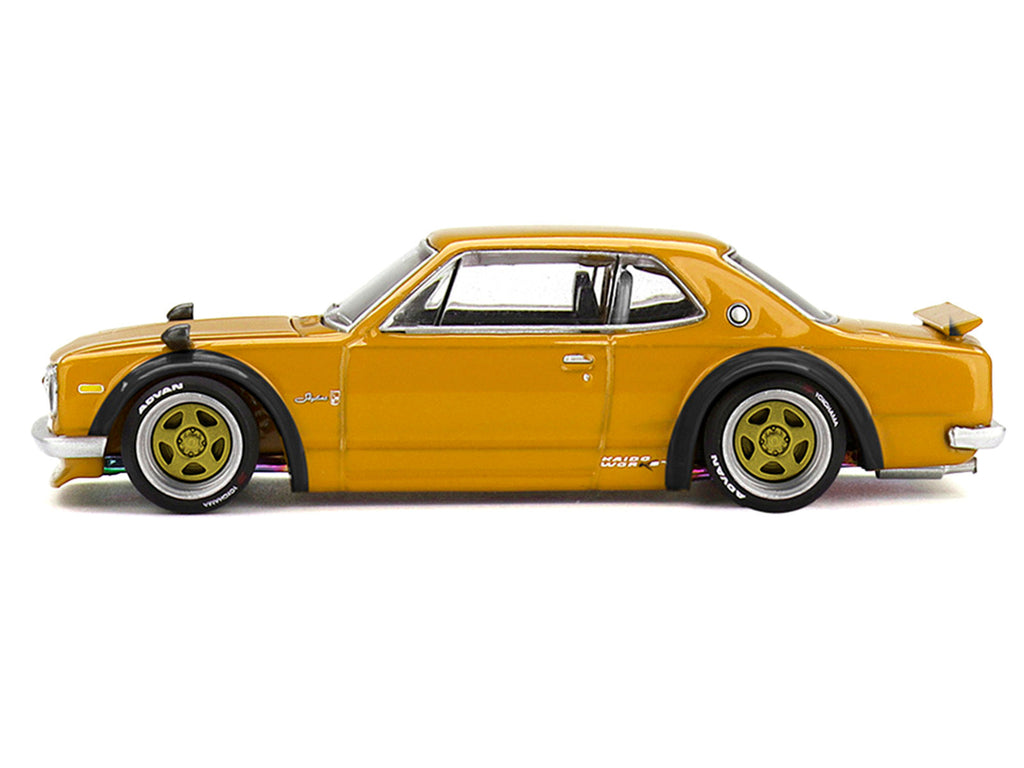 Nissan Skyline 2000GT-R (KPGC10) RHD (Right Hand Drive) "Kaido Street V2" Yellow (Designed by Jun Imai) "Kaido House" Special 1/64 Diecast Model Car by Mini GT