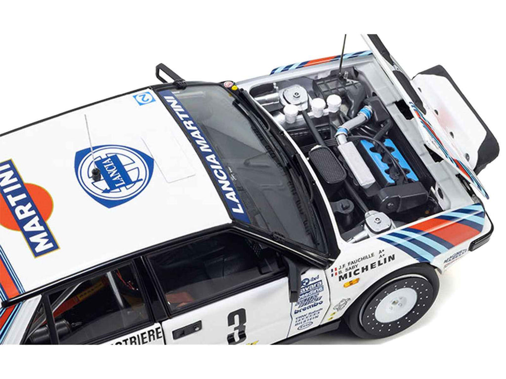 Lancia Delta HF 4WD #3 Juha Kankkunen - Juha Piironen "Martini Racing" Winner "Olympus Rally" (1987) 1/18 Diecast Model Car by Kyosho