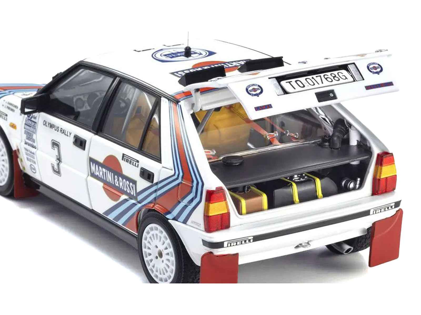 Lancia Delta HF 4WD #3 Juha Kankkunen - Juha Piironen "Martini Racing" Winner "Olympus Rally" (1987) 1/18 Diecast Model Car by Kyosho
