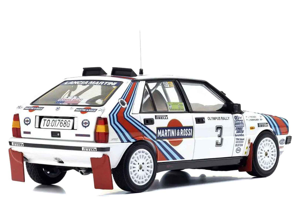 Lancia Delta HF 4WD #3 Juha Kankkunen - Juha Piironen "Martini Racing" Winner "Olympus Rally" (1987) 1/18 Diecast Model Car by Kyosho