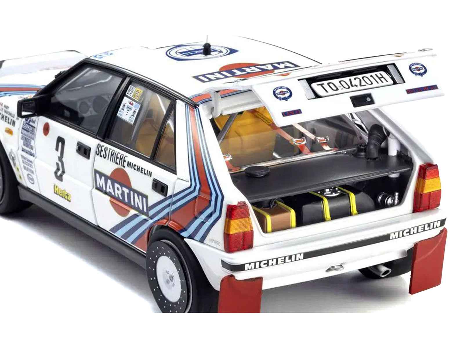Lancia Delta HF 4WD #3 Bruno Saby - Jean-Francois Fauchille "Martini Racing" Winner "Rally Monte Carlo" (1988) 1/18 Diecast Model Car by Kyosho