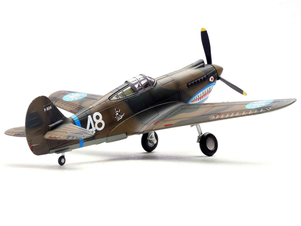 Curtiss P-40B/C Warhawk Fighter Aircraft "White 48 David Lee 'Tex' Hill 2nd Squadron Panda Bears Chinese Air Force Burma" (1942) 1st American Volunteer Group 1/72 Diecast Model Airplane by Legion