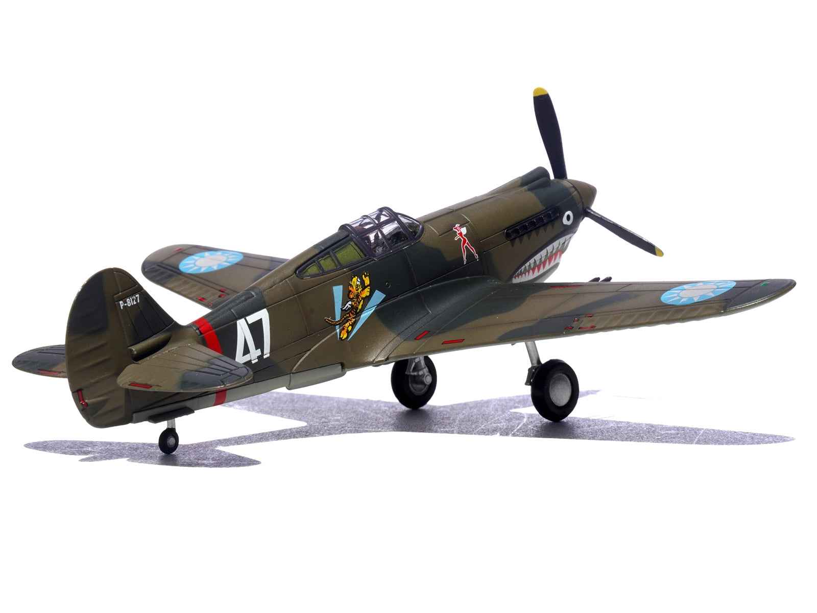 Curtiss P-40B/C Warhawk Fighter Aircraft "White 47 Robert T. Smith 3rd Squadron Hell's Angels Chinese Air Force Burma" (1942) 1st American Volunteer Group 1/72 Diecast Model Airplane by Legion