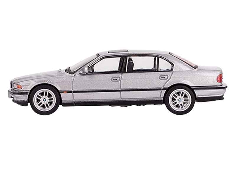 BMW 750IL Aspen Silver Metallic with Sun Roof Limited Edition 1/64 Diecast Model Car by Mini GT
