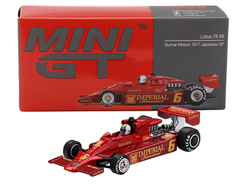 Lotus 78 #6 Gunnar Nilsson "John Player Team Lotus" Formula One F1 "Japanese GP" (1977) Limited Edition 1/64 Diecast Model Car by Mini GT
