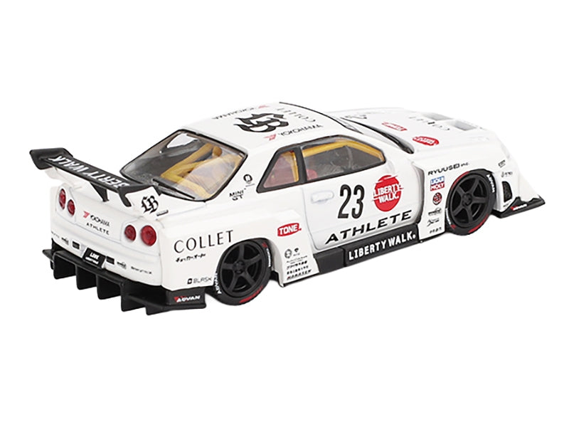 Nissan LB-ER34 Super Silhouette RHD (Right Hand Drive) #23 "ATHLETE - COLLET" White with Graphics Limited Edition 1/64 Diecast Model Car by Mini GT