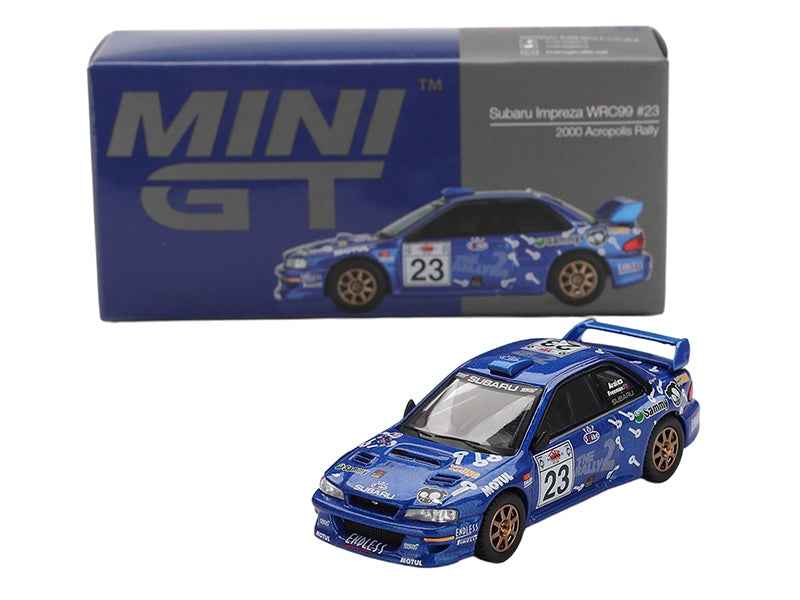 Subaru Impreza WRC99 #23 Richard Burns - Roger Freeman "Acropolis Rally" (2000) Limited Edition 1/64 Diecast Model Car by Mini GT