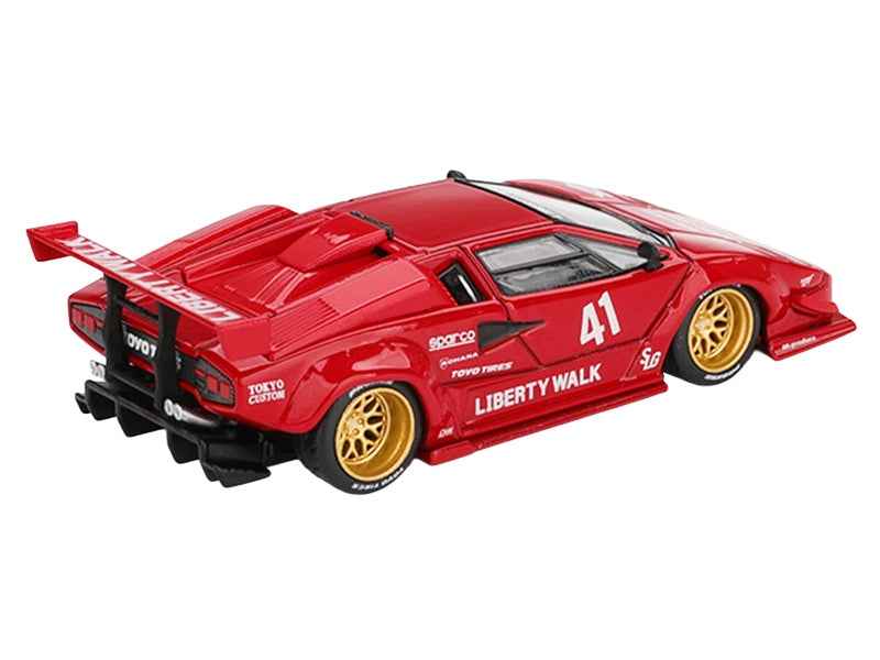 Lamborghini Countach LB-WORKS #41 Red Limited Edition 1/64 Diecast Model Car by Mini GT