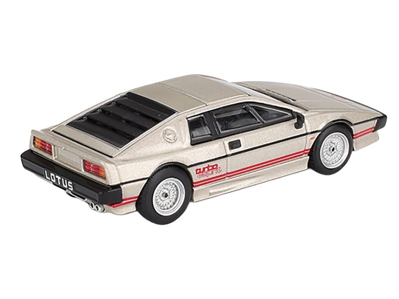 Lotus Esprit Turbo Silver Metallic with Red Stripes Limited Edition 1/64 Diecast Model Car by Mini GT