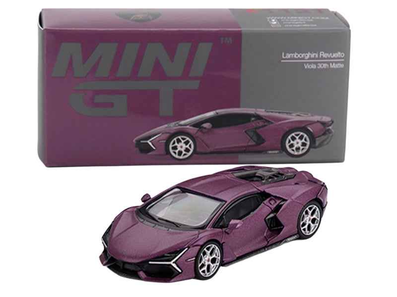 Lamborghini Revuelto Viola 30th Matt Purple Metallic Limited Edition 1/64 Diecast Model Car by Mini GT