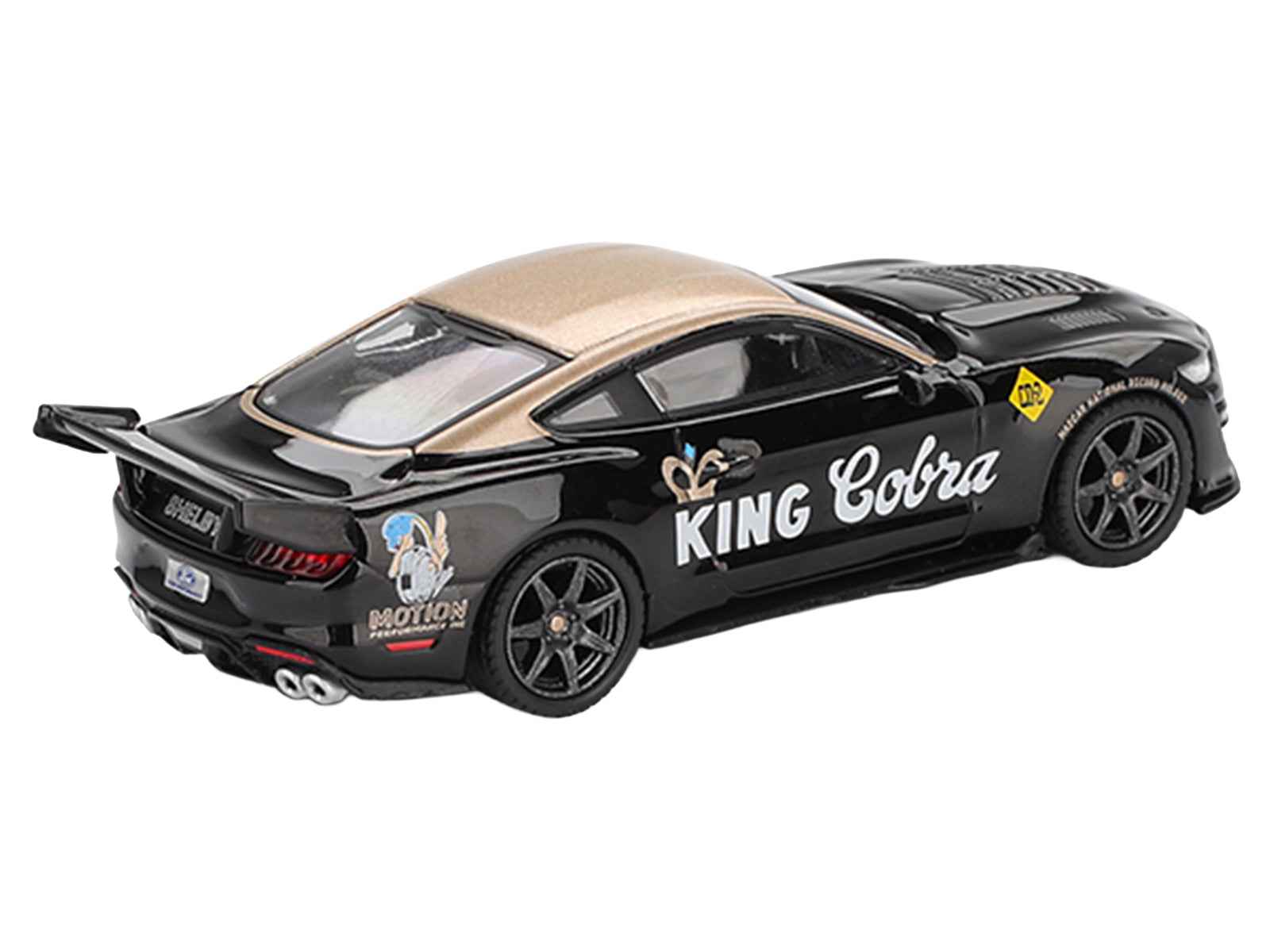 Shelby GT500 Dragon Snake Concept "King Cobra" Black with Gold Metallic Top Limited Edition 1/64 Diecast Model Car by Mini GT