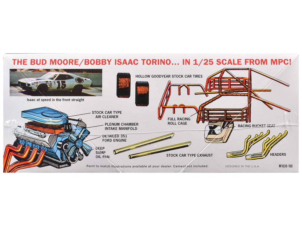 Skill 2 Model Kit 1972 Ford Torino Stock Car "Bobby Isaac" 1/25 Scale Model by MPC