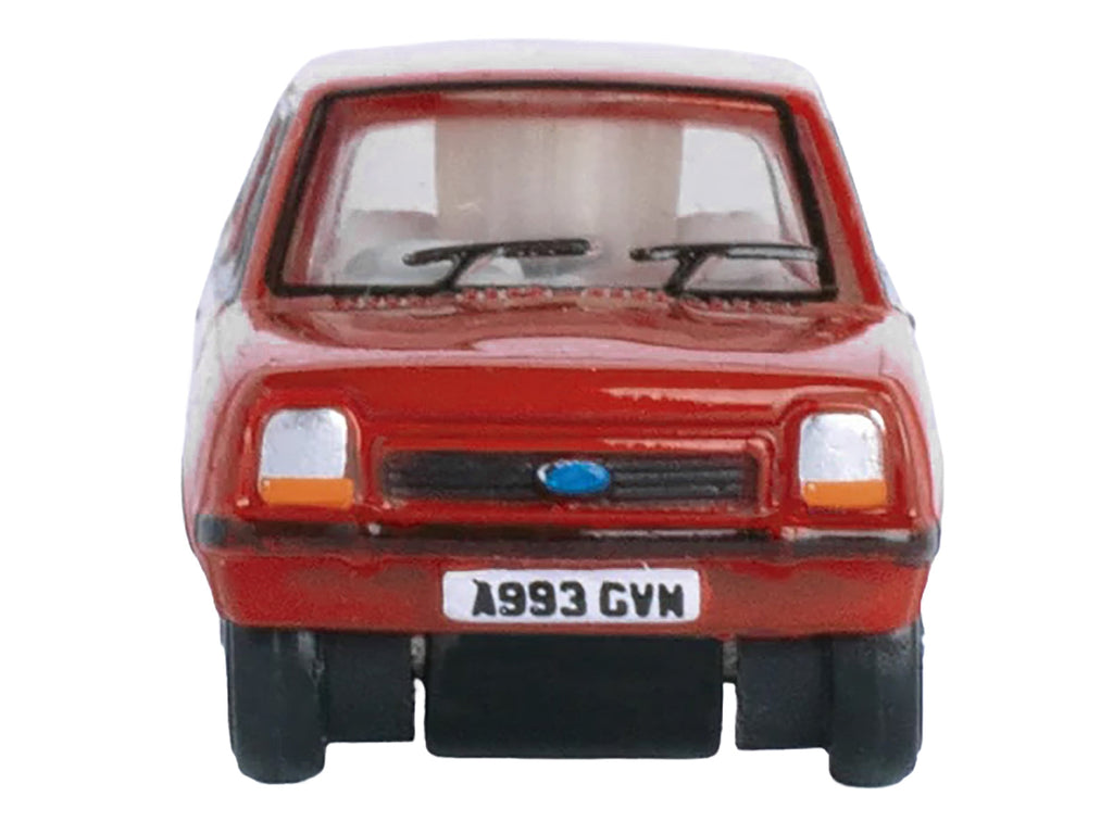 Ford Fiesta Mk1 RHD (Right Hand Drive) Venetian Red 1/148 (N) Scale Diecast Model Car by Oxford Diecast