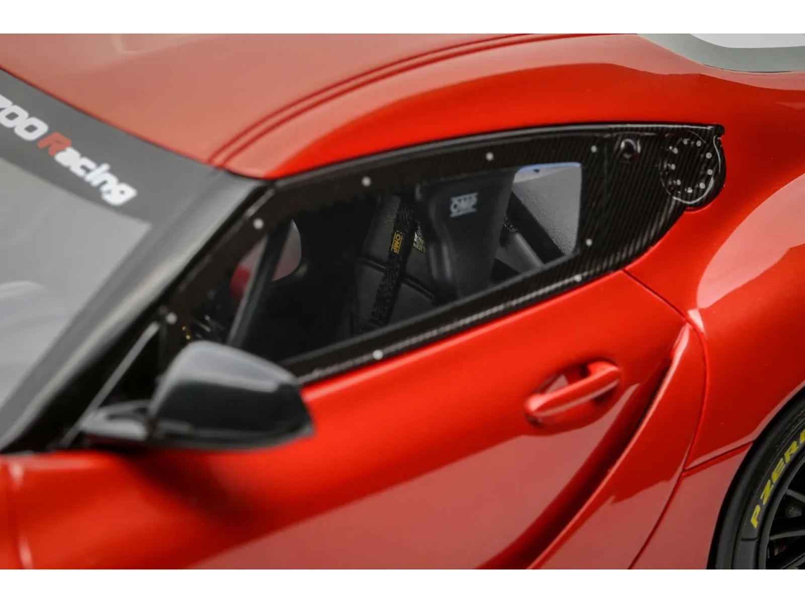 2023 Toyota Supra GT4 100 Edition Plasma Orange Metallic Limited Edition to 999 pieces Worldwide 1/18 Model Car by Otto Mobile