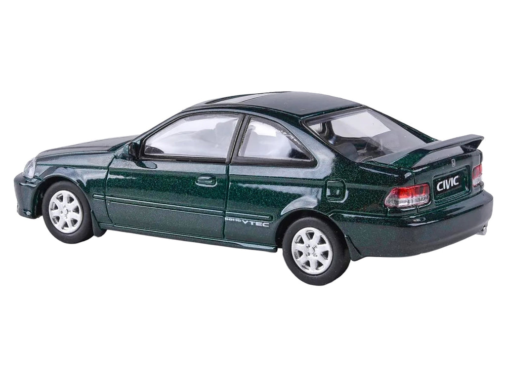1999 Honda Civic Si EM1 Clover Green Pearl Metallic with Sunroof 1/64 Diecast Model Car by Paragon