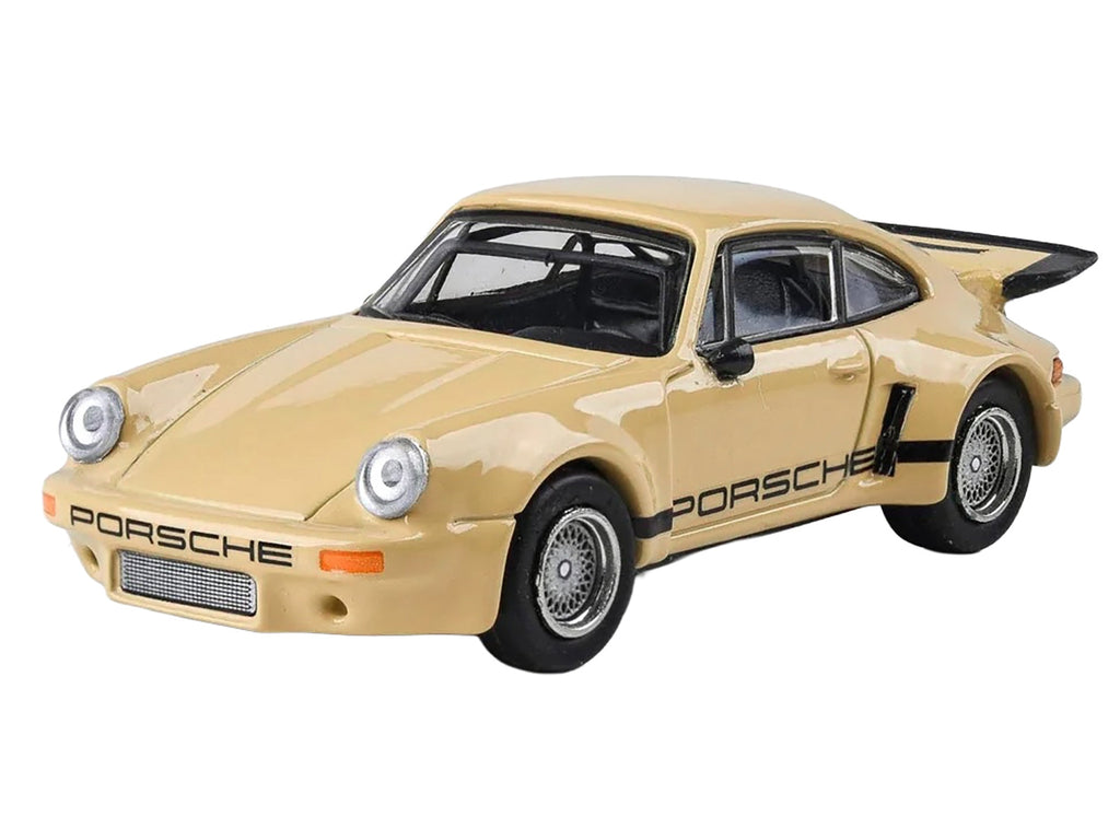 Porsche 911 Carrera RSR 3.0 Sahara Beige with Black Stripes 1/64 Diecast Model Car by Paragon
