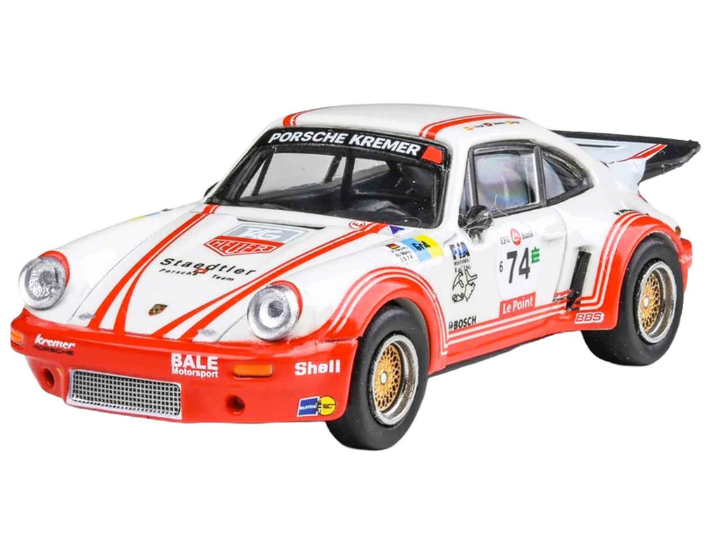 Porsche 911 Carrera RSR 3.0 #74 "Aurora Racing" White with Red Stripes 1/64 Diecast Model Car by Paragon Models