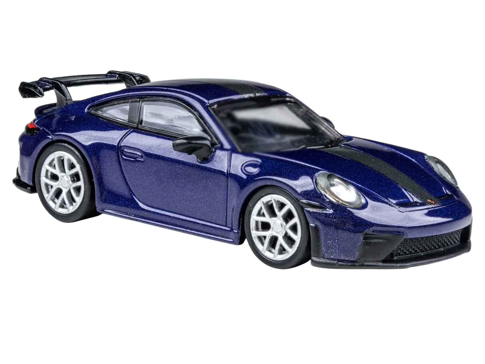 2025 Porsche 911 GT3 (992.2) Gentian Blue Metallic with Carbon Stripe 1/64 Diecast Model Car by Paragon Models