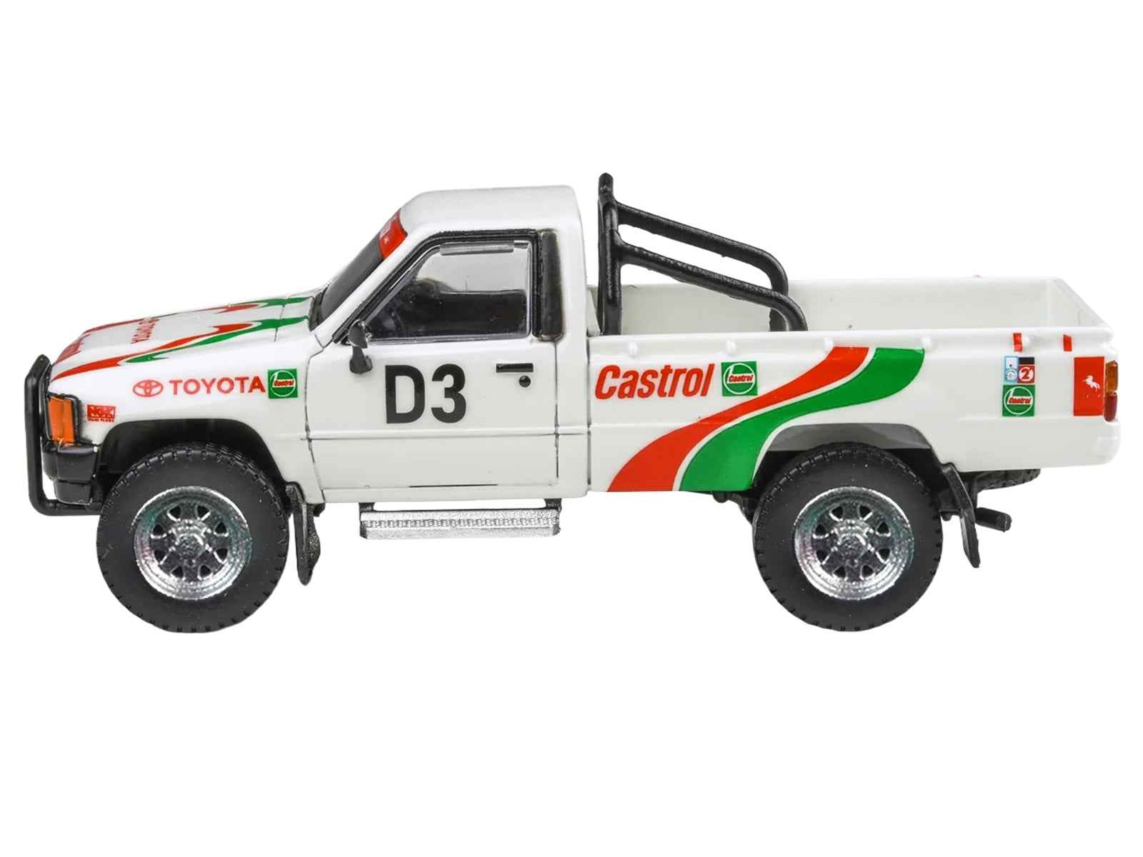 Toyota Hilux Pickup Truck #D3 "Castrol" White with Graphics "Rustenburg 400 Rally" (1995) 1/64 Diecast Model Car by Paragon Models