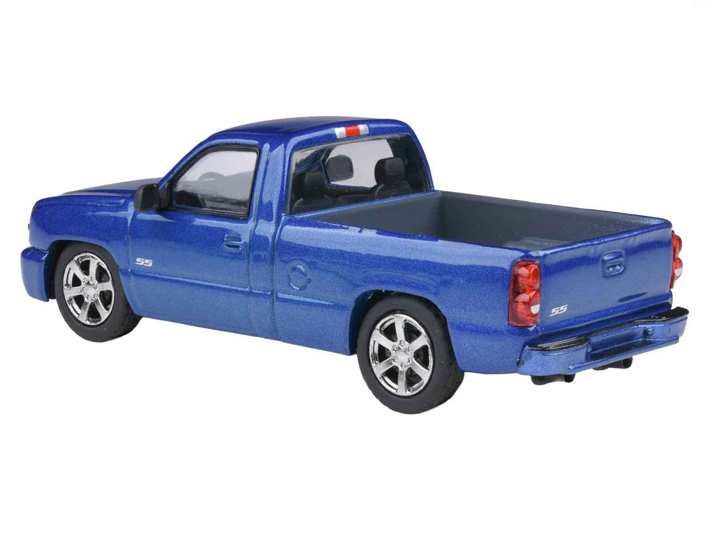 2006 Chevrolet Silverado 'Cateye' Pickup Truck Ming Blue Metallic 1/64 Diecast Model Car by Paragon Models