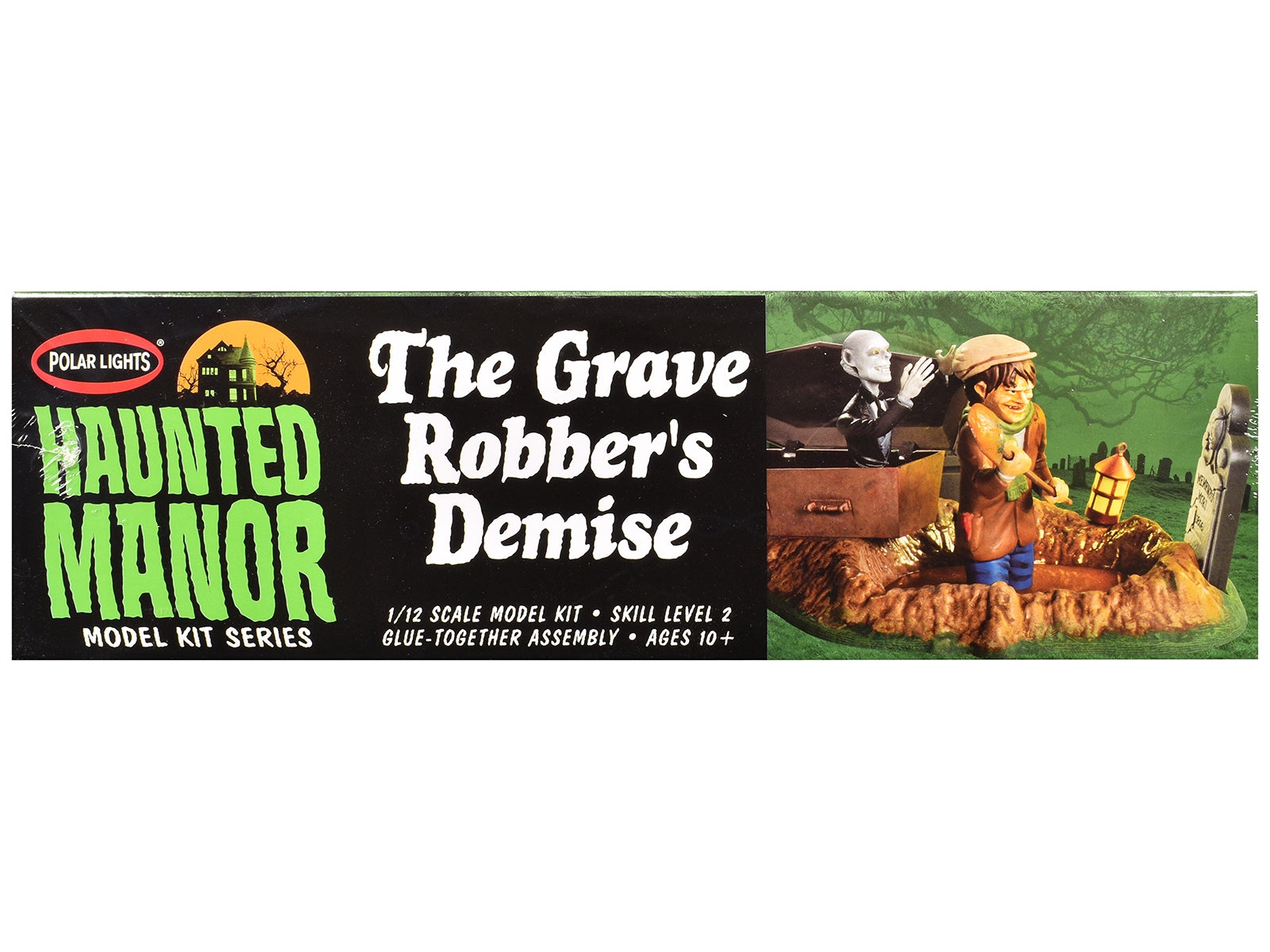 Skill 2 Model Kit Haunted Manor "The Grave Robber's Demise" Diorama Set 1/12 Scale Model by Polar Lights