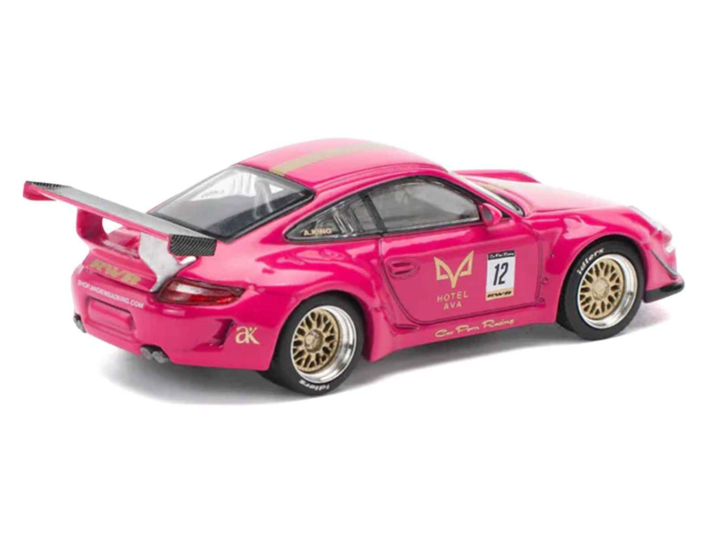 RWB 997 #12 "Hotel Ava" Pink Metallic 1/64 Diecast Model Car by Pop Race