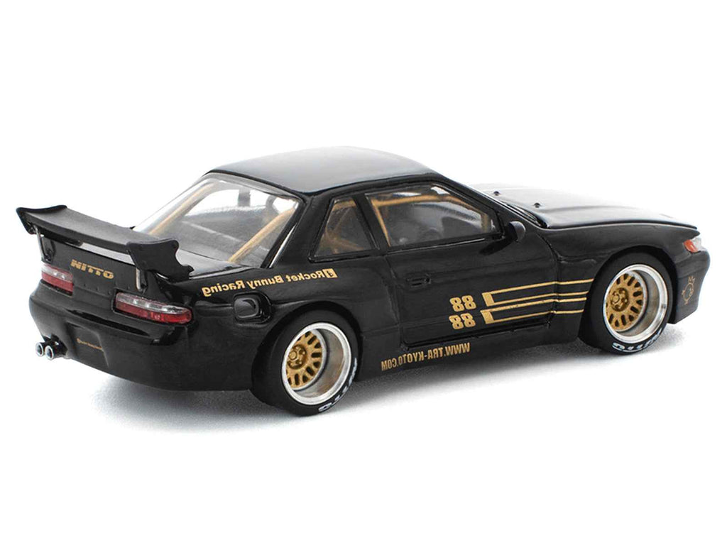 Pandem S13 RHD (Right Hand Drive) Black with Gold Accents 1/64 Diecast Model Car by Pop Race
