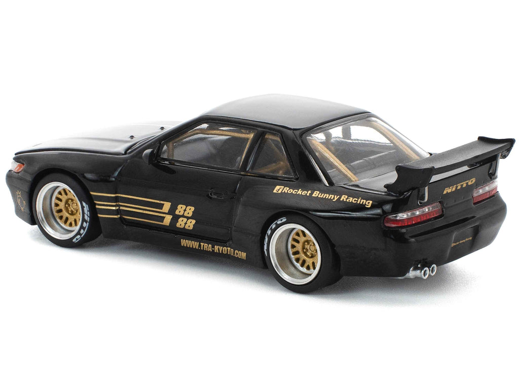 Pandem S13 RHD (Right Hand Drive) Black with Gold Accents 1/64 Diecast Model Car by Pop Race