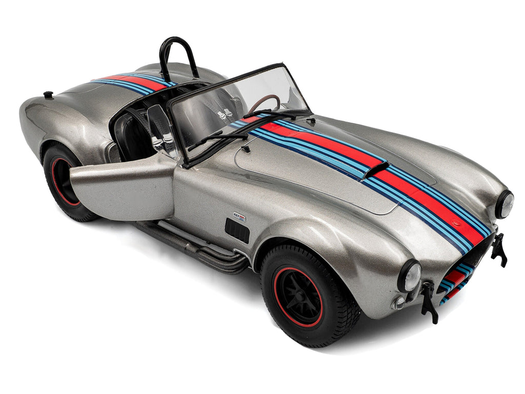1965 Shelby Cobra 427 MKII "Solido Works M Racing Tribute" Gray Metallic with Stripes 1/18 Diecast Model Car by Solido