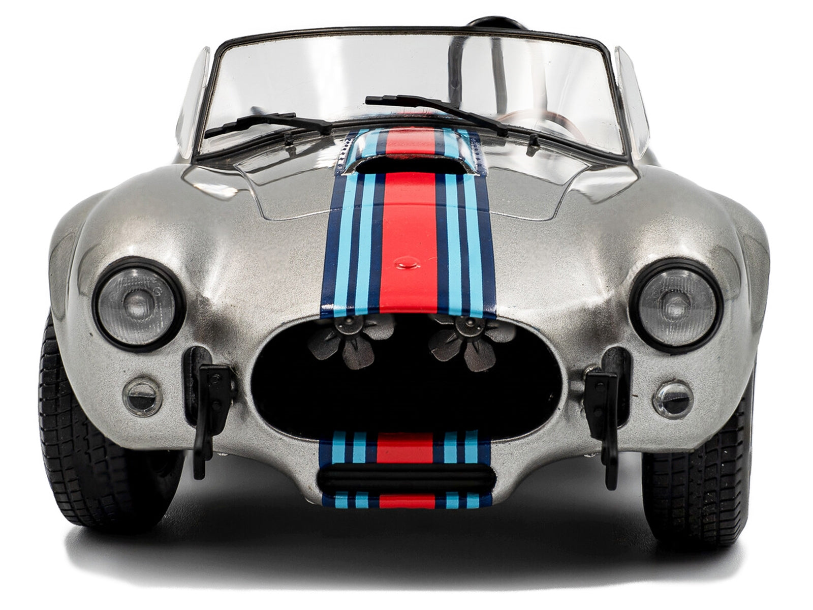 1965 Shelby Cobra 427 MKII "Solido Works M Racing Tribute" Gray Metallic with Stripes 1/18 Diecast Model Car by Solido