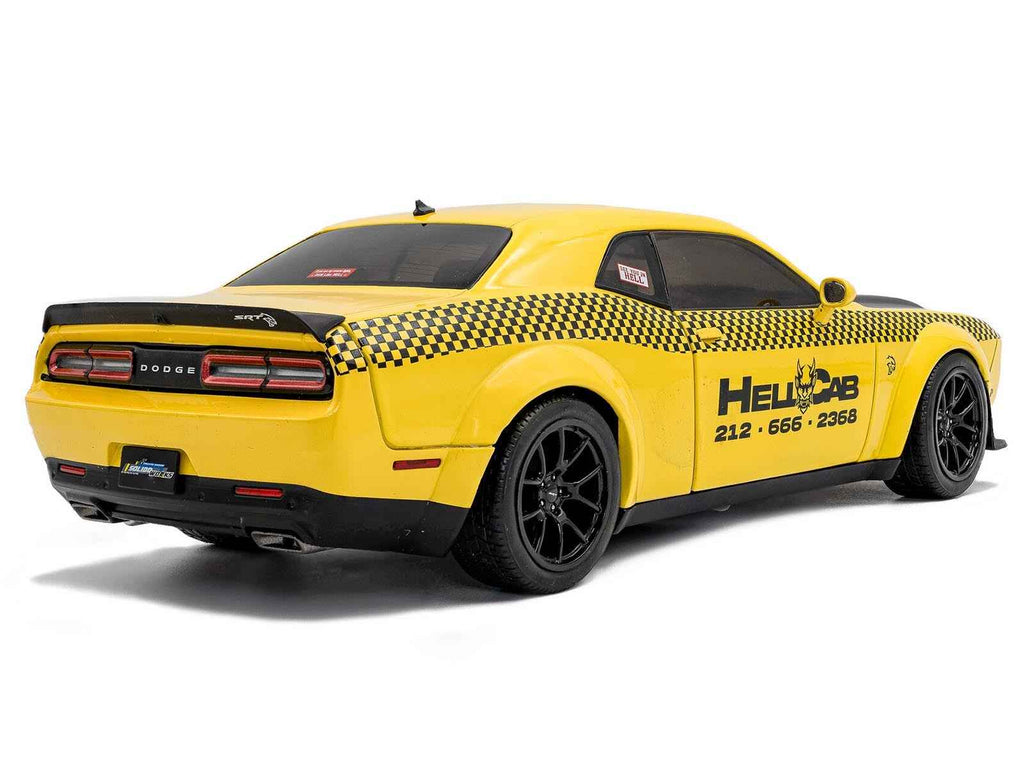 2023 Dodge Challenger SRT Hellcat Redeye Widebody Taxi "NYC Hellcab" Yellow with Black Hood and Graphics 1/18 Diecast Model Car by Solido