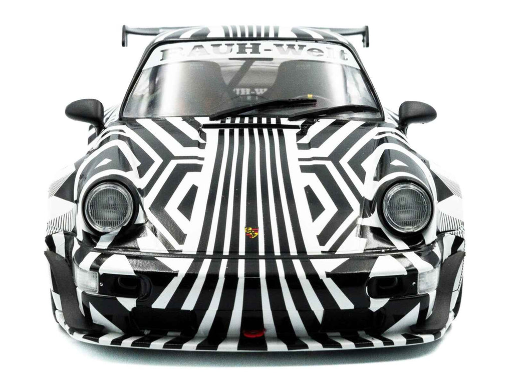2022 RWB Bodykit #13 "The Zebra" Black and White Striped 1/18 Diecast Model Car by Solido