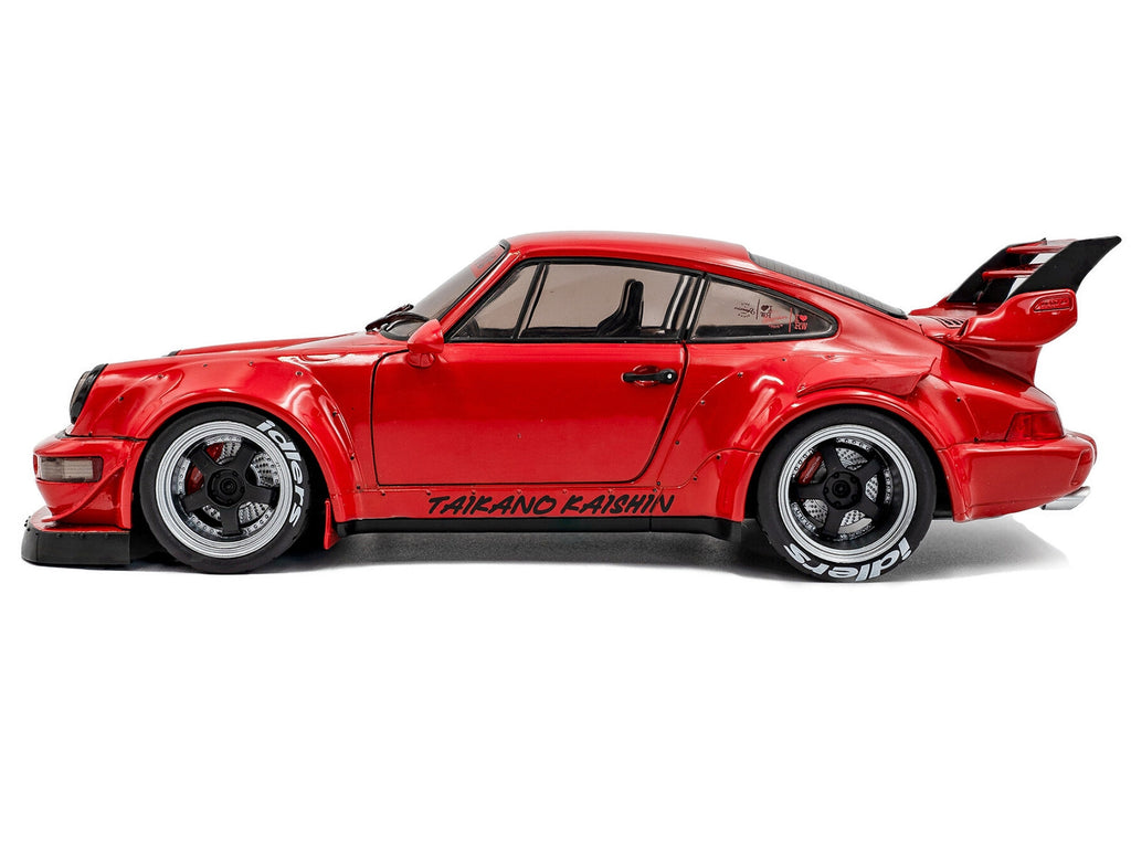2024 RWB Bodykit "Taikano Kaishin" Red with Black Stripes 1/18 Diecast Model Car by Solido