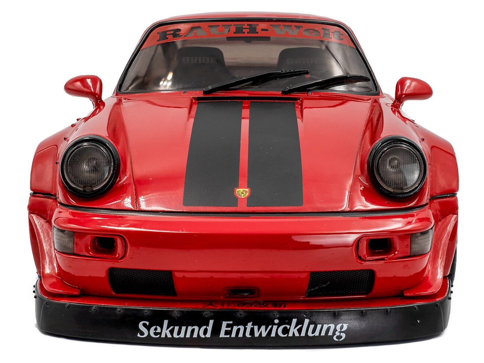 2024 RWB Bodykit "Taikano Kaishin" Red with Black Stripes 1/18 Diecast Model Car by Solido