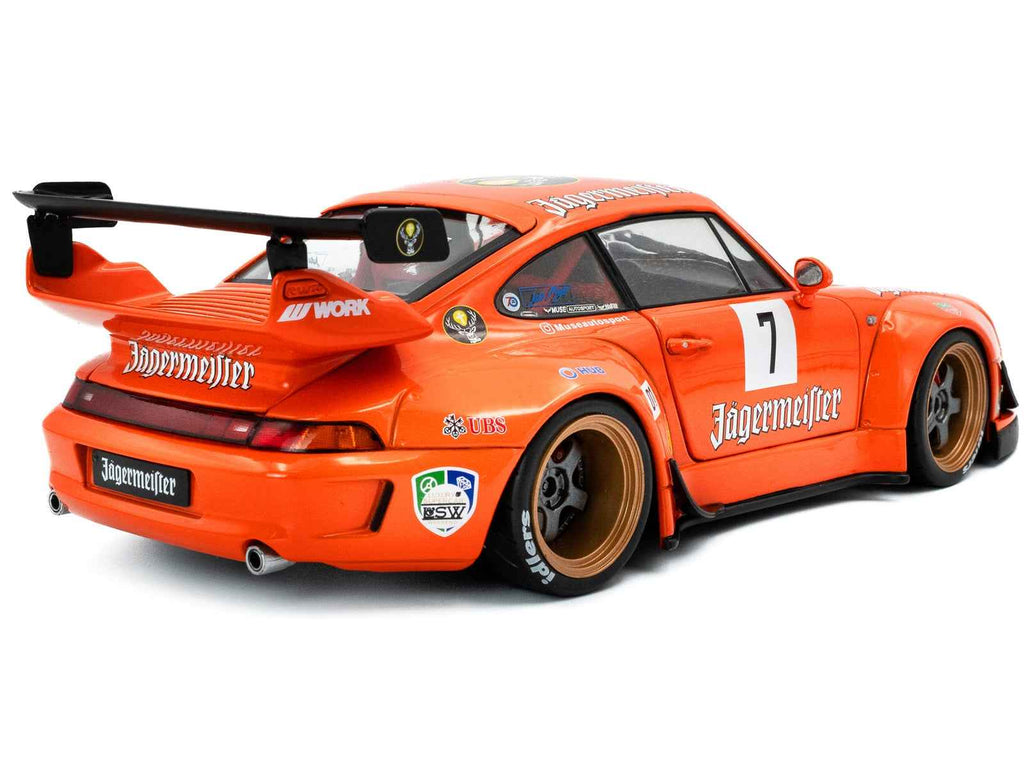 2020 RWB Bodykit #7 "Jagermeister" Orange with Graphics 1/18 Diecast Model Car by Solido