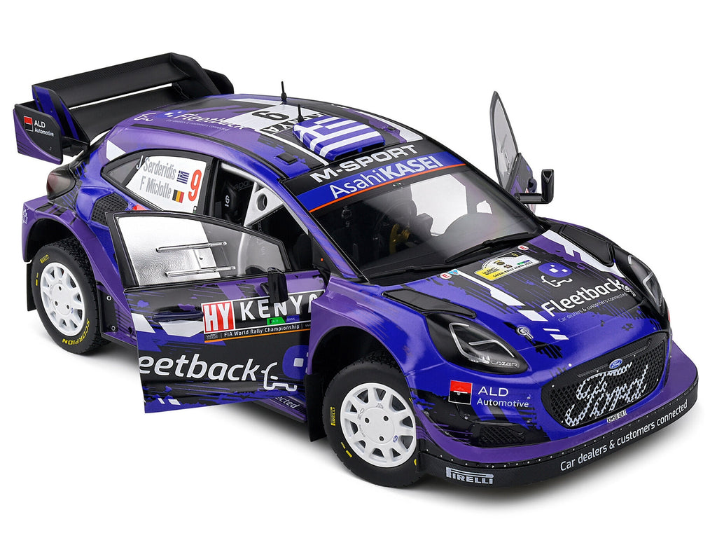 Ford Puma Rally1 Hybrid #9 Jourdan Serderidis - Frederic Miclotte "Safari Rally Kenya" (2022) "Competition" Series 1/18 Diecast Model Car by Solido
