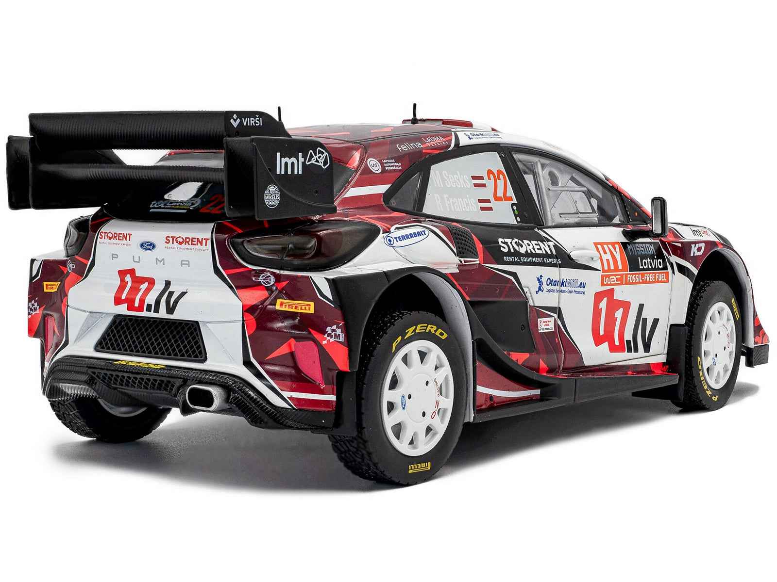 Ford Puma Rally1 #22 Martins Sesks - Renars Francis "Rally Latvia" (2024) "Competition" Series 1/18 Diecast Model Car by Solido