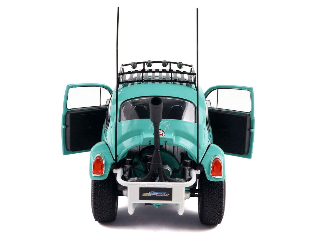 1976 Volkswagen Beetle Baja Miami Green with Pink Graphics 1/18 Diecast Model Car by Solido