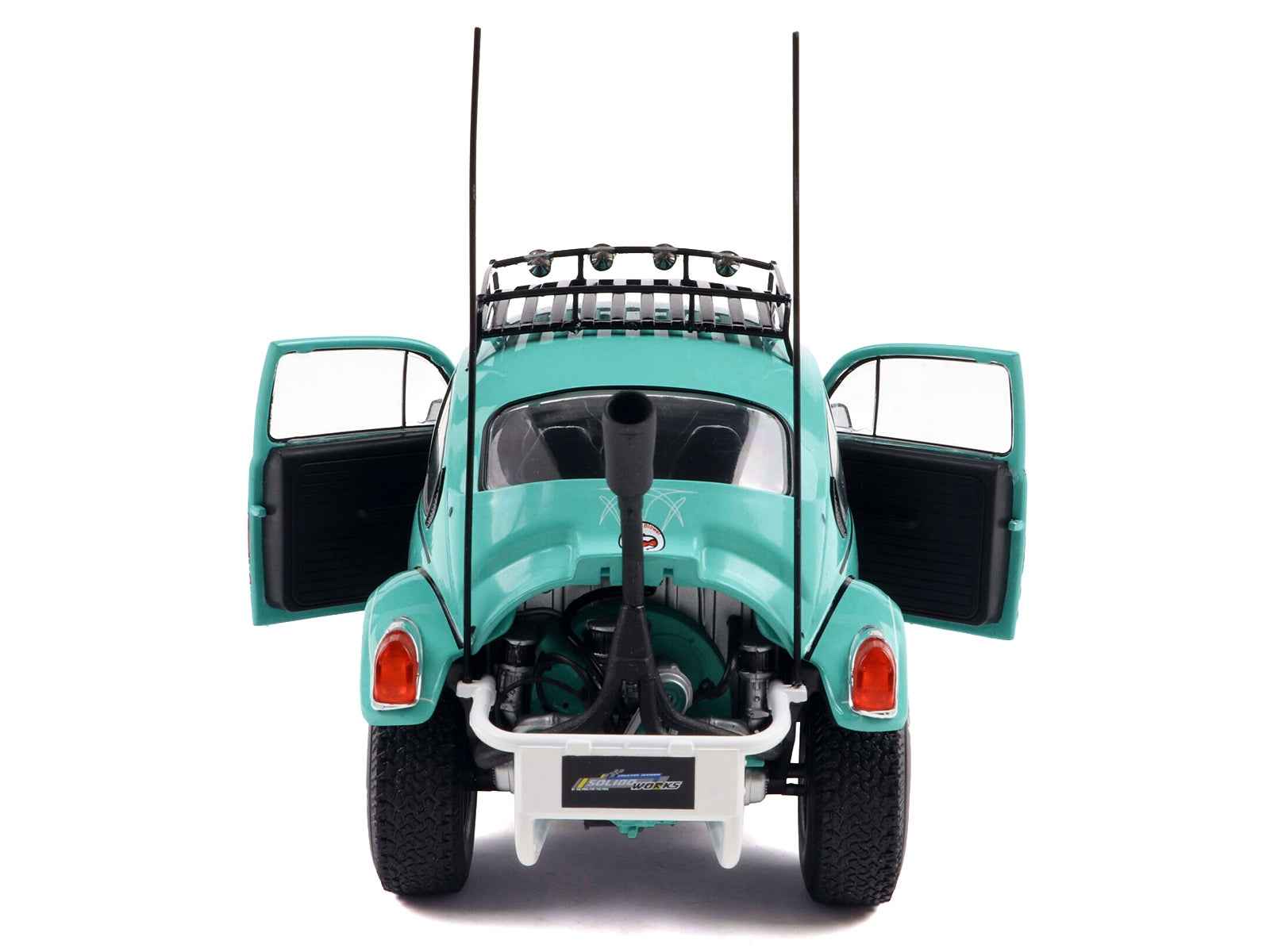 1976 Volkswagen Beetle Baja Miami Green with Pink Graphics 1/18 Diecast Model Car by Solido