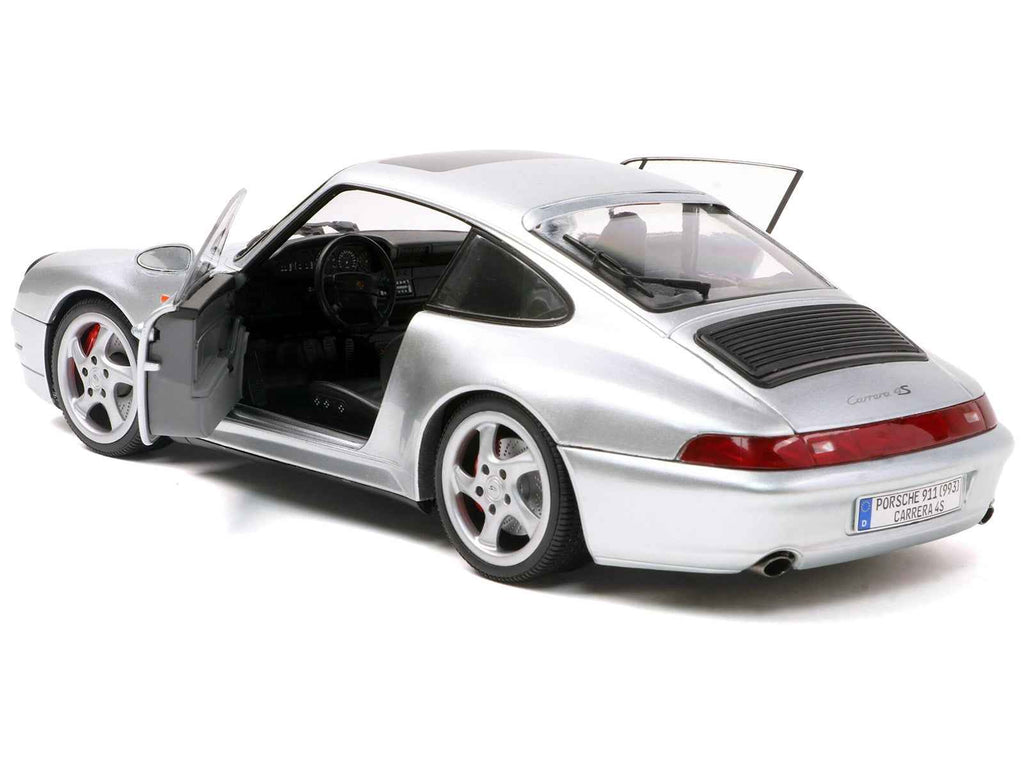 1996 Porsche 911 (993) 4S Polar Silver Metallic 1/18 Diecast Model Car by Solido