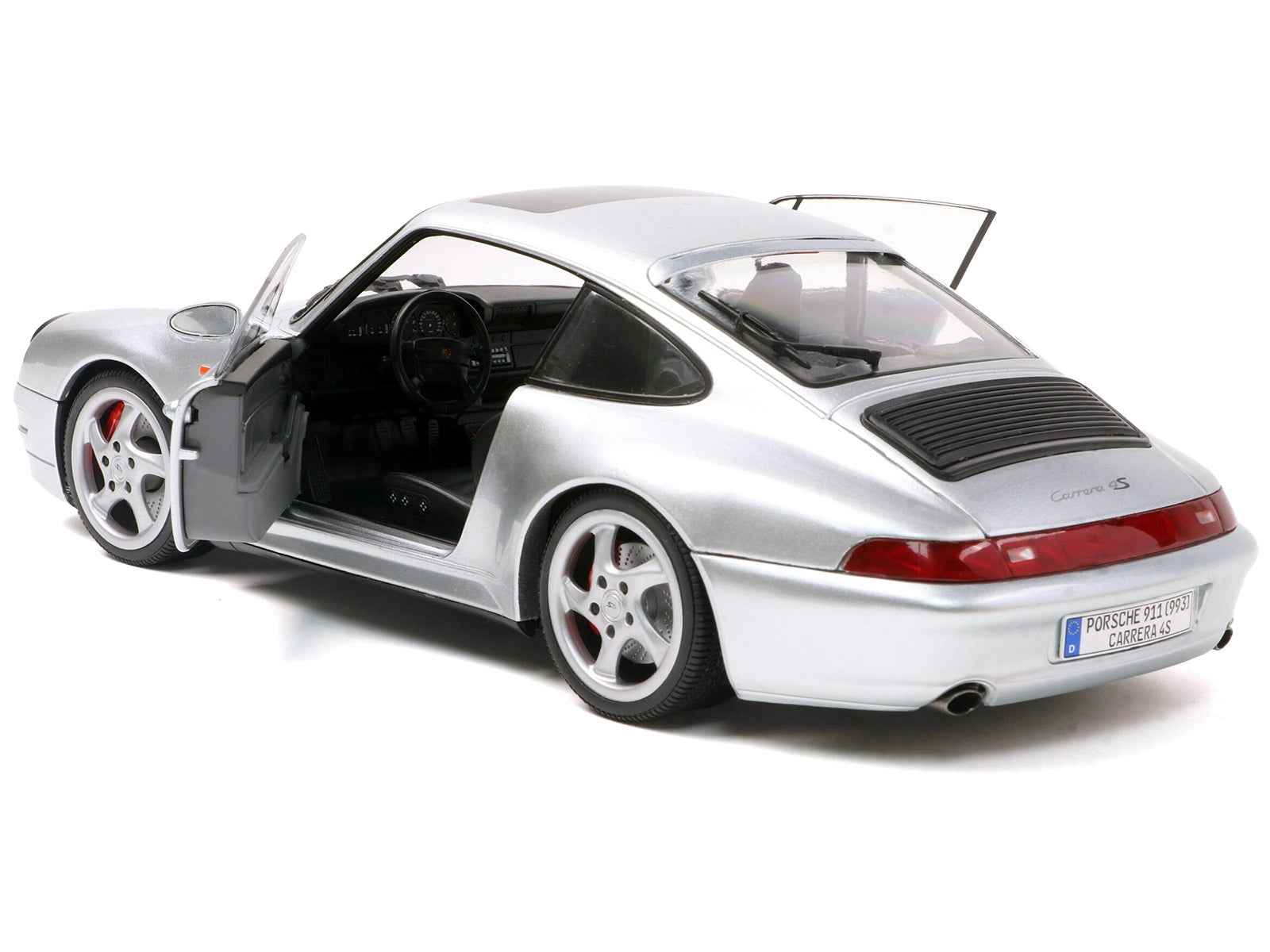 1996 Porsche 911 (993) 4S Polar Silver Metallic 1/18 Diecast Model Car by Solido