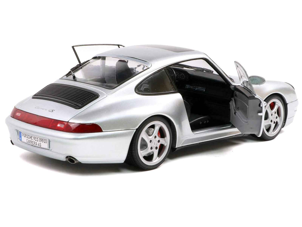 1996 Porsche 911 (993) 4S Polar Silver Metallic 1/18 Diecast Model Car by Solido