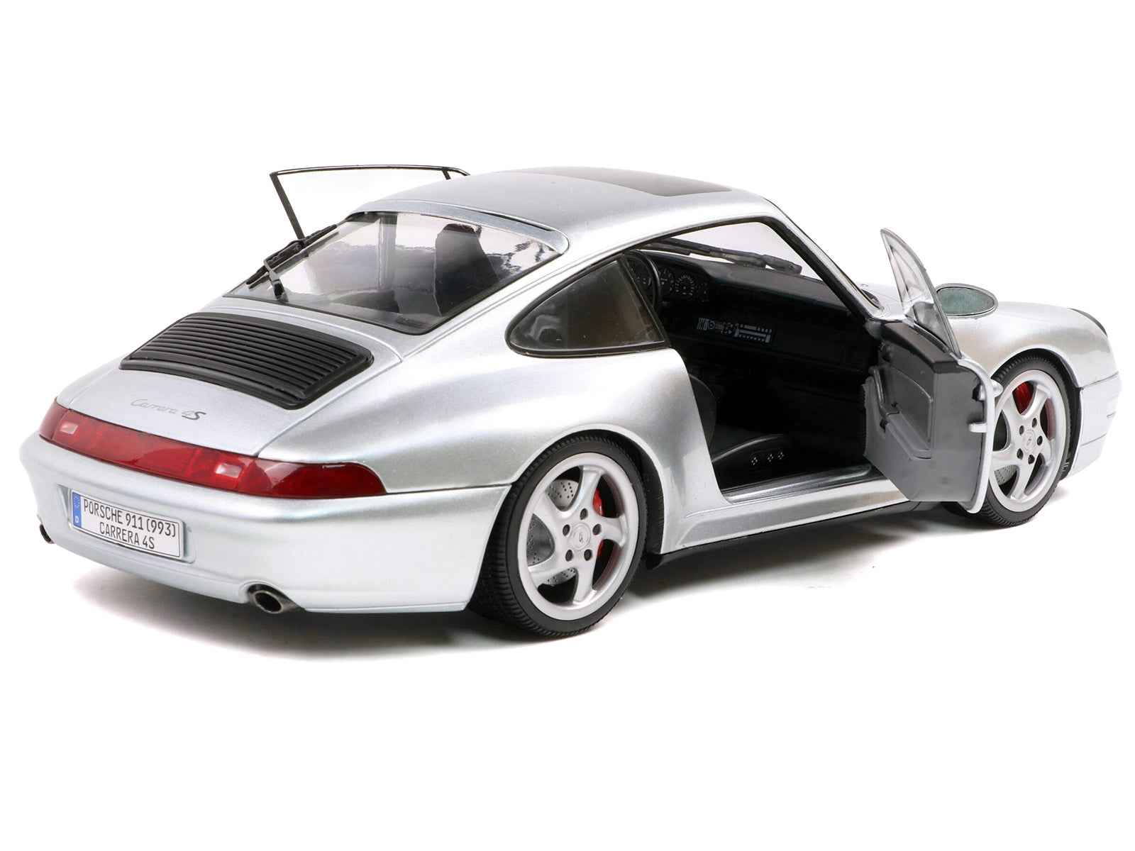 1996 Porsche 911 (993) 4S Polar Silver Metallic 1/18 Diecast Model Car by Solido