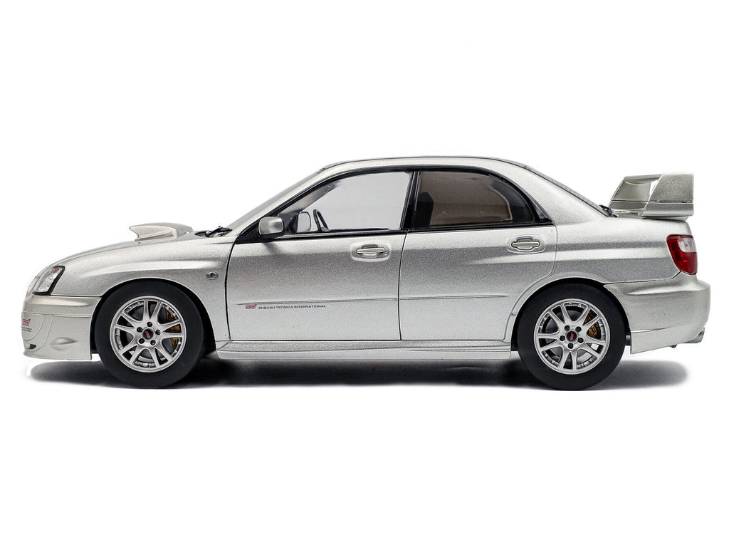 2004 Subaru Impreza WRX STI RHD (Right Hand Drive) Premium Silver Effect 1/18 Diecast Model Car by Solido