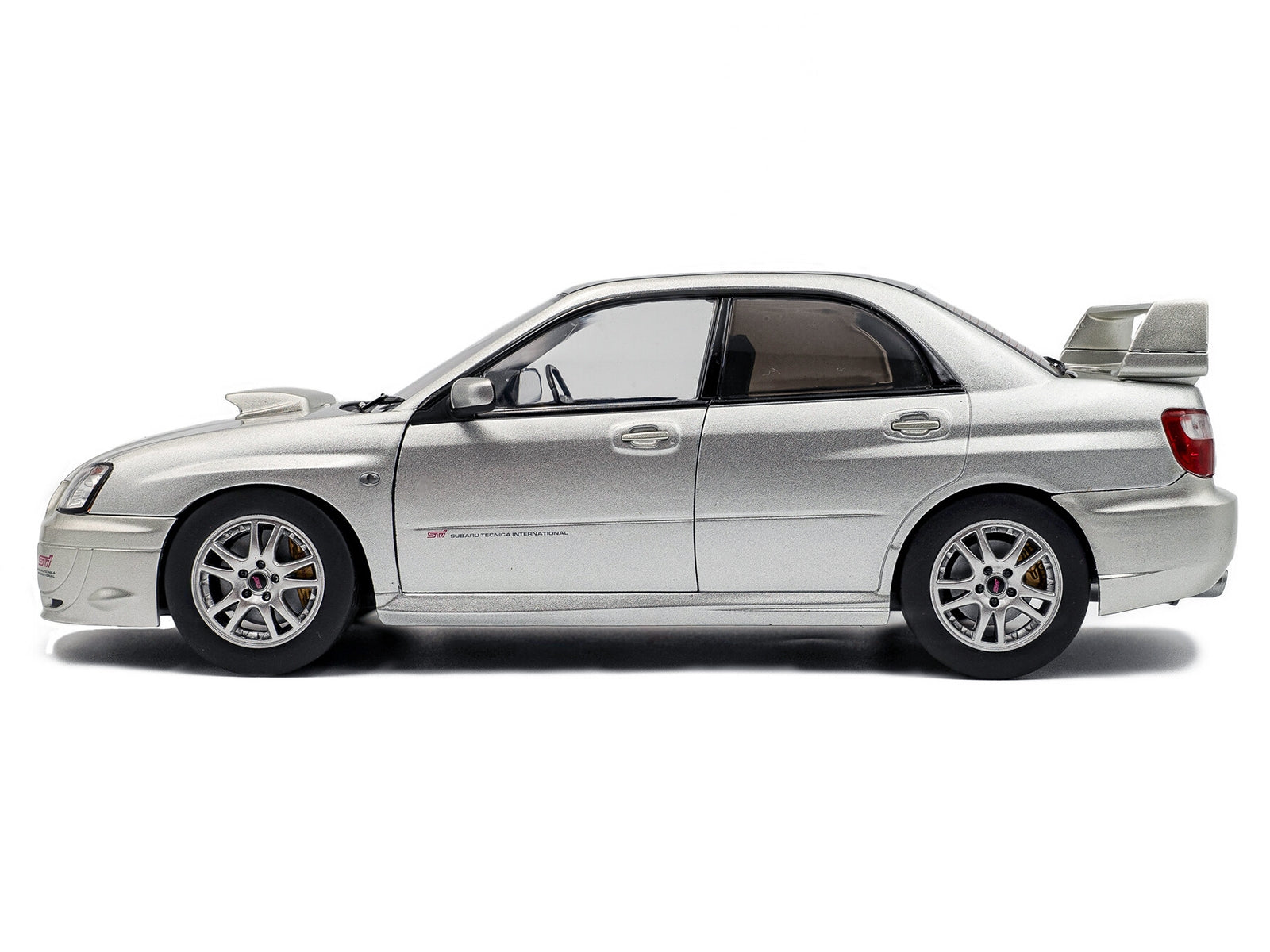 2004 Subaru Impreza WRX STI RHD (Right Hand Drive) Premium Silver Effect 1/18 Diecast Model Car by Solido