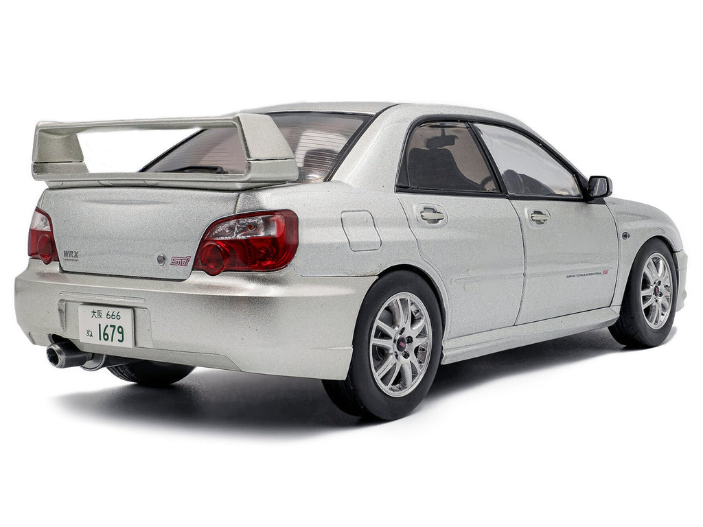 2004 Subaru Impreza WRX STI RHD (Right Hand Drive) Premium Silver Effect 1/18 Diecast Model Car by Solido